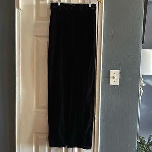 Long black velvet House of CB skirt (US size M)